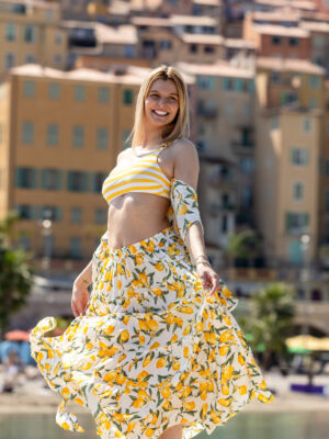 Jupe  longue bohème citron🍋